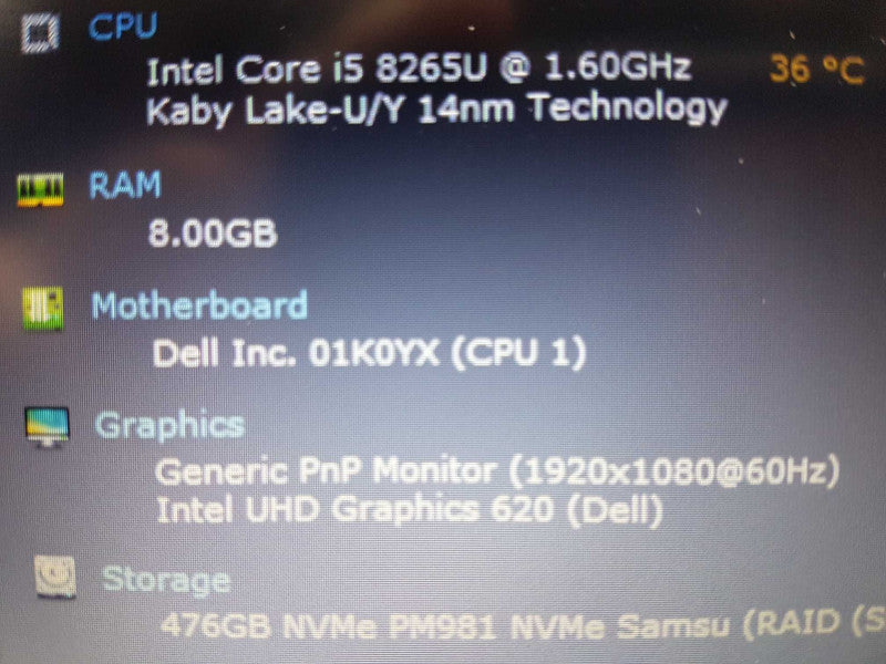 Dell Lattitude 3500 i5-8265U @ 1.60ghz / 8gb ram / 512gb SSD / 15.6\\" #