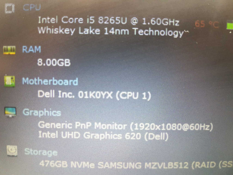 Dell Lattitude 3500 i5-8265U @ 1.60ghz / 8gb ram / 512gb SSD / 15.6\\" / READ #