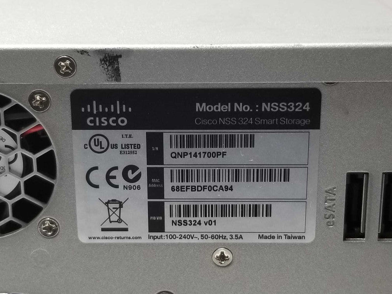 Cisco NSS324 4 Bay Network Attached Storage QNAP TS-459, 1x 8TB HDD  _