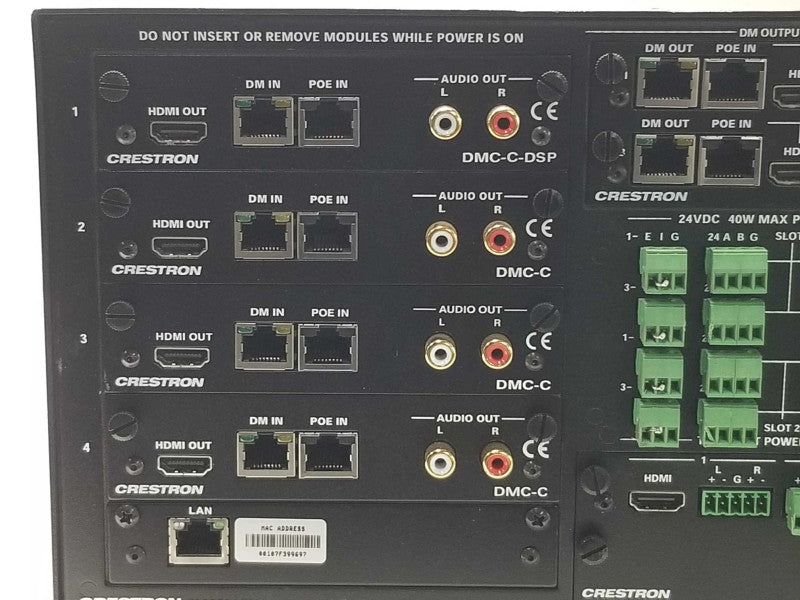 Crestron DM-MD8X8 Digital Media Switcher w/ 2x DMC-HD, 6x DMC-C, DMCO-55, Read _