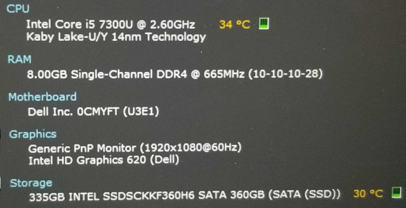 Dell Latitude 5580 i5-7300U 2.60GHz/8GB DDR4, 360GB SSD, 15.6\\", NO AC ~