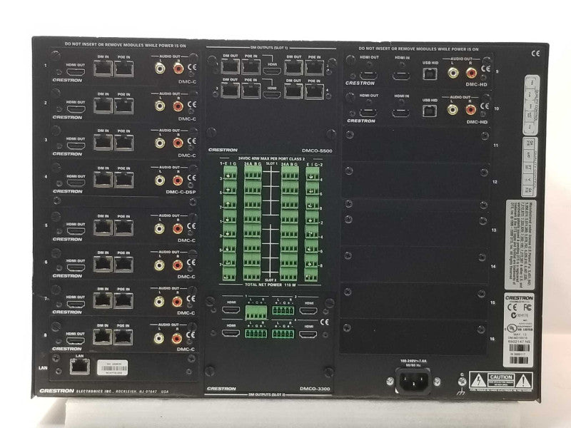 Crestron DM-MD16X16 Digital Media Switcher, 2x DMC-HD, 7x DMC-C DMCO-5500 Read _