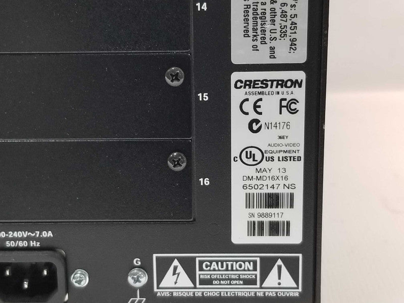 Crestron DM-MD16X16 Digital Media Switcher, 2x DMC-HD, 7x DMC-C DMCO-5500 Read _