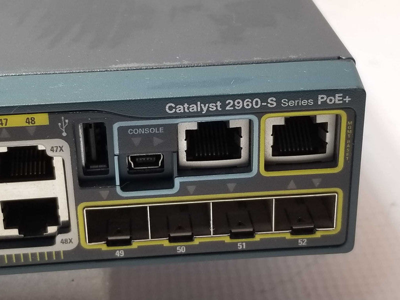 Cisco WS-C2960S-48FPS-L 48 Ports POE Managed Switch, Factory reset Read _
