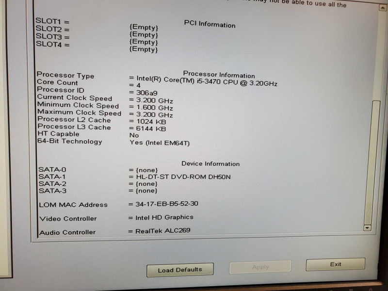 Dell Optiplex 7010 Core i5-3470 @ 2.0 GHz 8GB DDR3 No HDD (