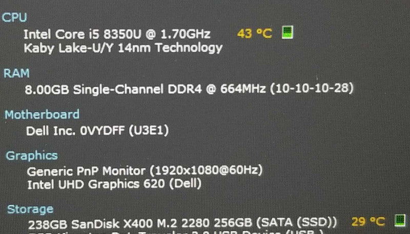 Dell Latitude 5590 i5-8350U 1.70GHz/8GB DDR4, 240GB SSD, 15.6\\", NO AC ~