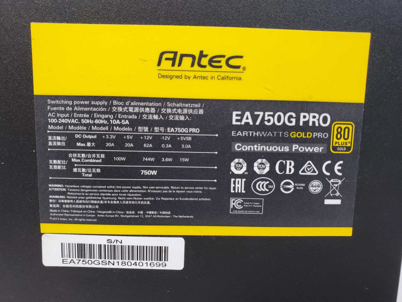 Antec EAG Pro 750W 80+ Gold Power Supply [Semi-Modular] (