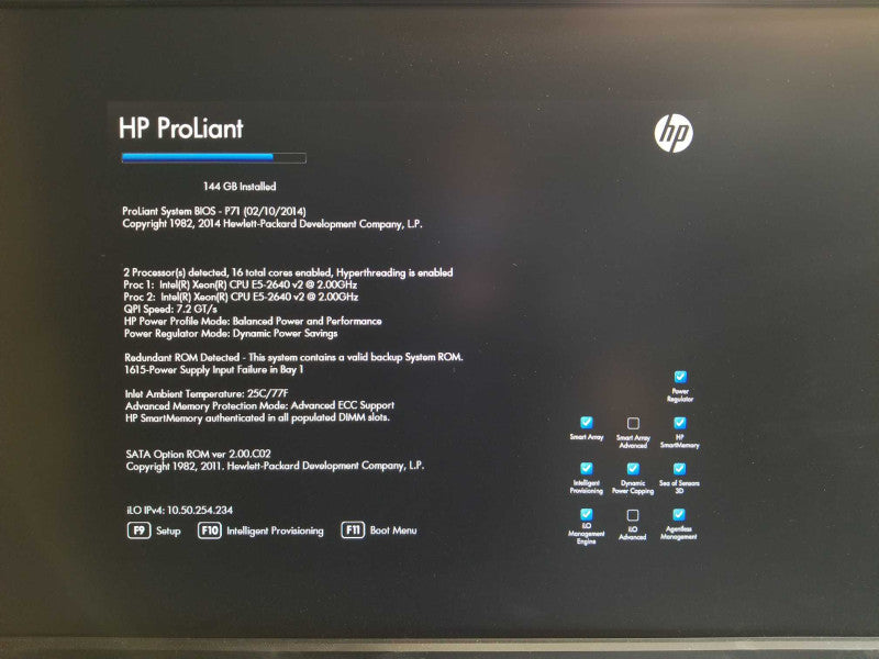 HP Proliant DL360p G8, 2x Xeon E5-2640v2 2.0GHz 8C, 144GB, 2xPSU P420i 8x2.5\\" _