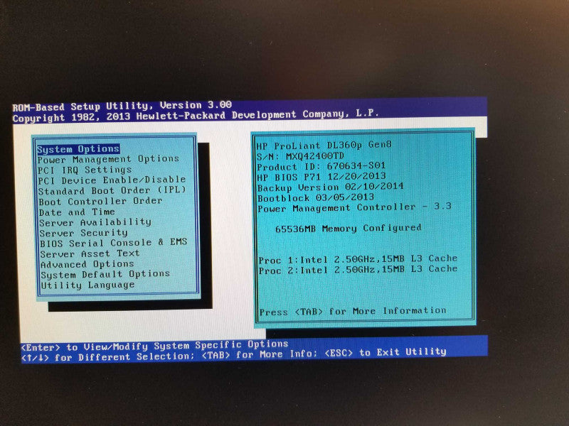 HP Proliant DL360p G8, 2x Xeon E5-2640 2.5GHz 6C, 64GB 2xPSU P420i 8x2.5\\" Read _