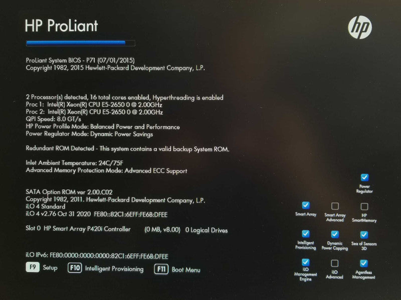 HP Proliant DL360p G8, 2x Xeon E5-2650 2.0GHz 8C, 192GB, 2xPSU P420i 8x2.5\\" _