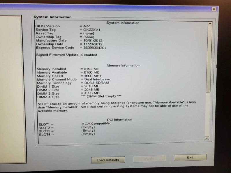 Dell Precision T1650 Xeon E3-1220 v2 @ 3.1GHz 8GB DDR3 No HDD Quadro 2000 (