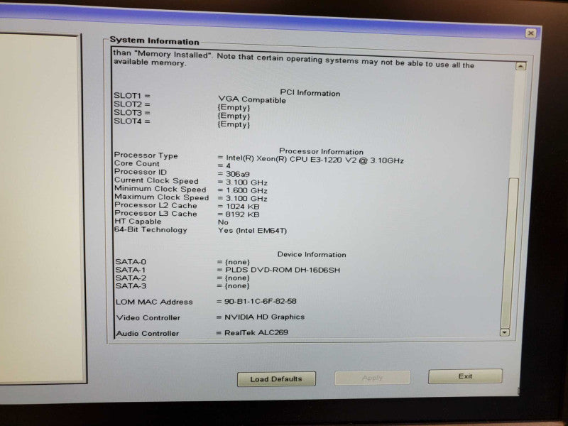 Dell Precision T1650 Xeon E3-1220 v2 @ 3.1GHz 32GB DDR3 No HDD Quadro 2000 (