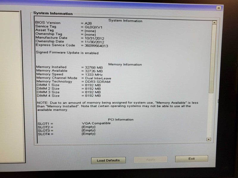 Dell Precision T1650 Xeon E3-1220 v2 @ 3.1GHz 32GB DDR3 No HDD Quadro 2000 (