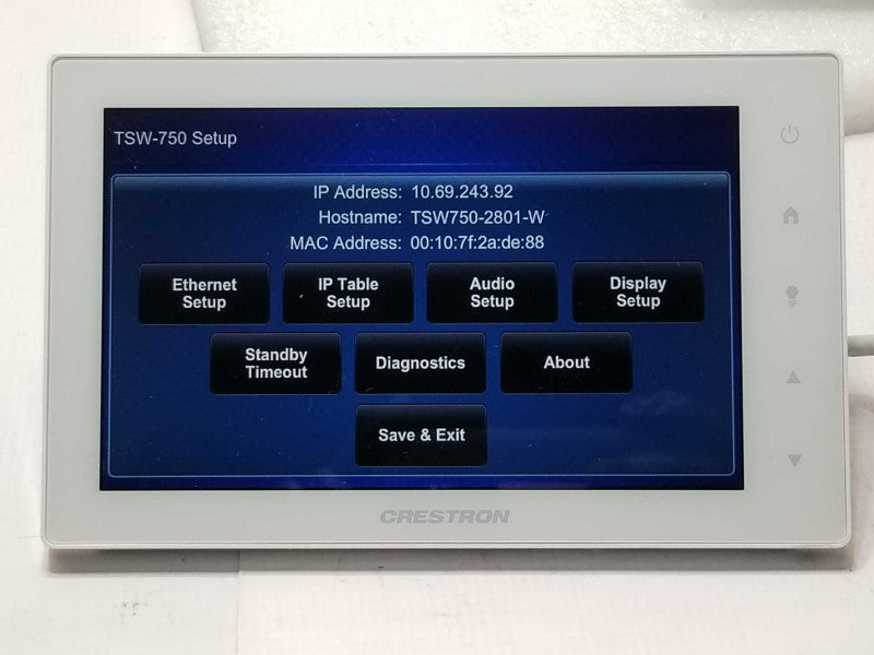 Crestron TSW-750-W-S with TSW-750-TTK-W-S table top stand _