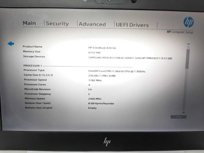 HP EliteBook 830 G6 13\\" i7-8665U 8GB 512GB NVme storage $