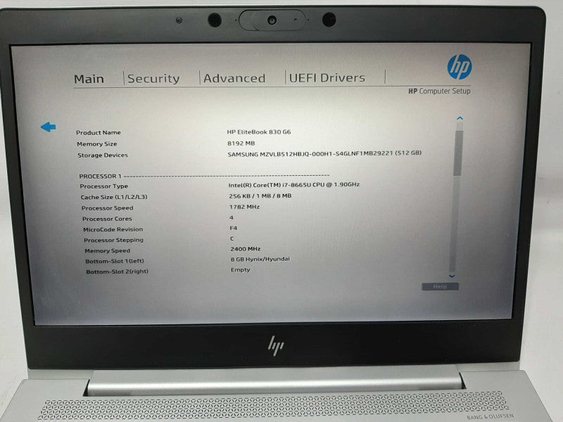HP EliteBook 830 G6 13\\" i7-8665U 8GB 512GB NVme storage $