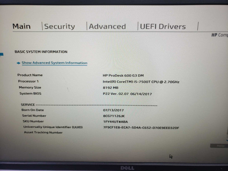 HP ProDesk 600 G3 mini i5-7500T 2.70GHZ 8GB NO OS **READ* )