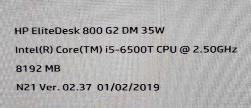 HP EliteDesk 800 G2 Desktop Mini - 35W Intel i5-6500T 2.50GHz/8GB RAM/NO HDD =