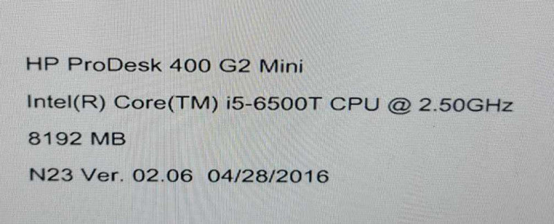 HP EliteDesk 400 G2 Mini Intel i5-6500T 2.50GHz/8GB RAM/NO HDD - READ =