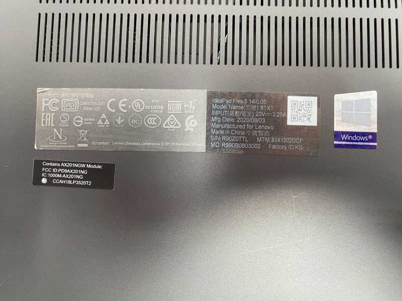 Lenovo ideapad flex 5 with i5-1035G1 CPU 8GB RAM & 256GB SSD Storage  -