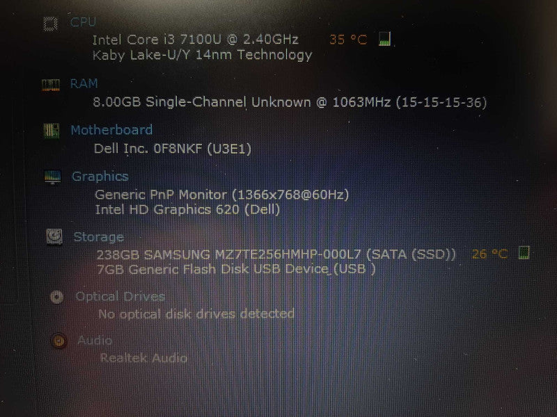 Dell Latitude 3480 14\\" Core i3-7100U 2.40GHz 8GB 256GB SSD  $