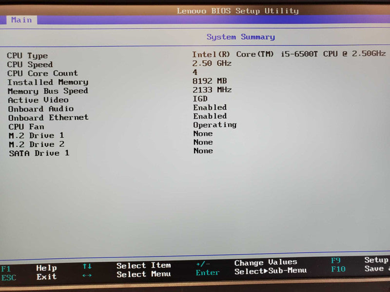 Lenovo ThinkCentre M710q Core i5-6500T @ 2.5GHz 8GB DDR4 No HDD (