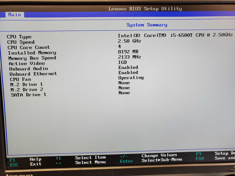 Lenovo ThinkCentre M710q Core i5-6500T @ 2.5GHz 8GB DDR4 No HDD (