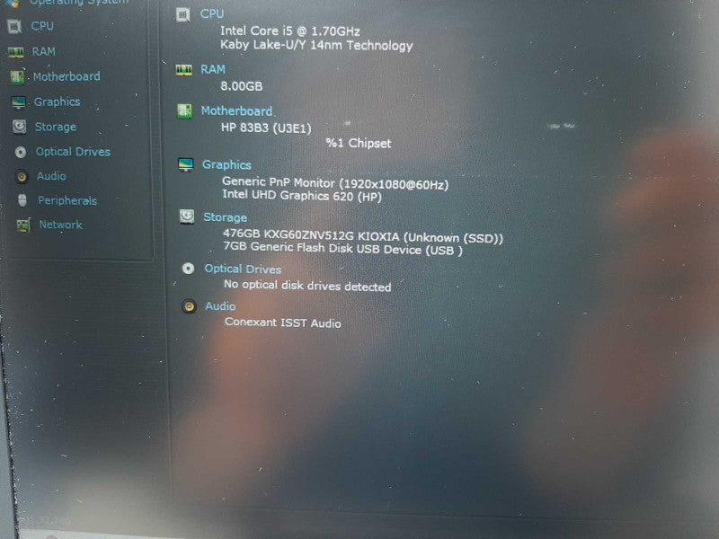 HP EliteBook 830 G5 13\\" i5-8350U @ 1.7GHz 8GB DDR4 500GB SSD storage READ $