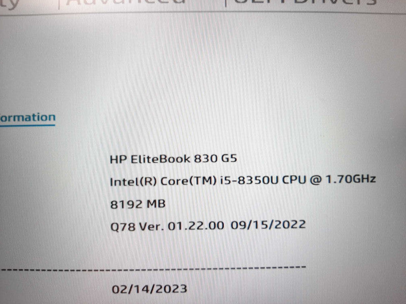 HP EliteBook 830 G5 13\\" i5-8350U @ 1.7GHz 8GB DDR4 500GB SSD storage READ $