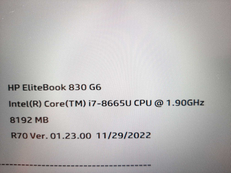 HP EliteBook 830 G6 13\\" i7-8665U 8GB 256GB NVme $