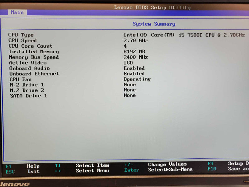Lenovo ThinkCentre M710q Core i5-7500T @ 2.5GHz 8GB DDR4 No HDD (