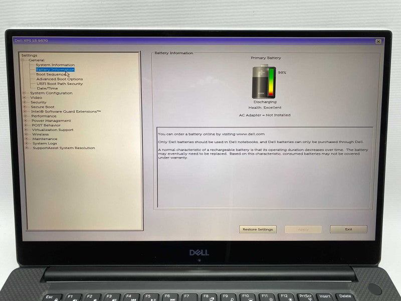 DELL XPS 15 9570 with i9-8950HQ CPU 16GB RAM & 512GB NVMe Storage  -