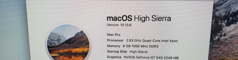 Mac Pro Tower A1289 Xeon W3540 @ 2.93 GHz 8 GB RAM 650GB HDD 500GB SSD )