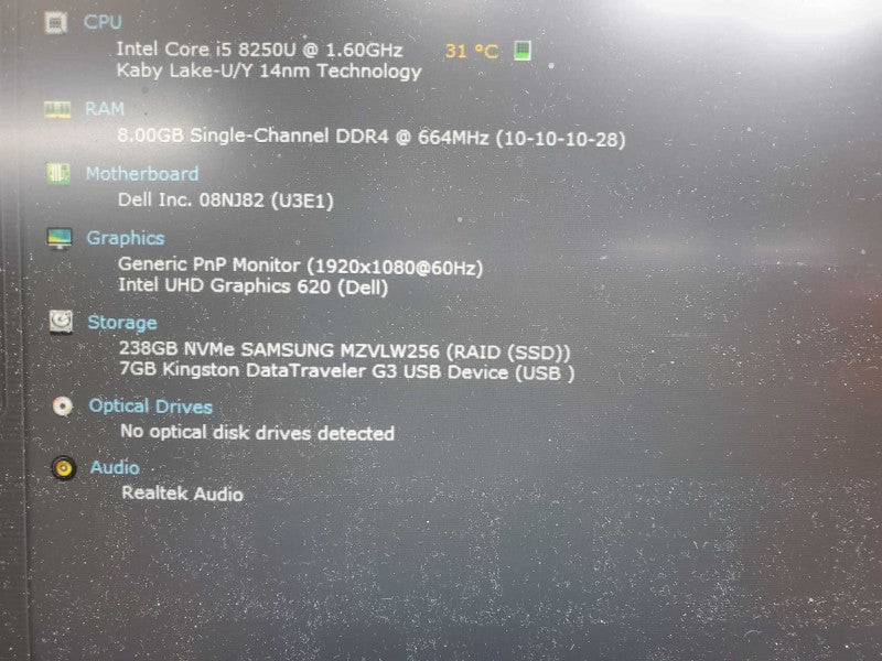 Dell Latitude 5480 14\\" Intel i5-8250U 1.6GHz 8GB 256GB SSD  +