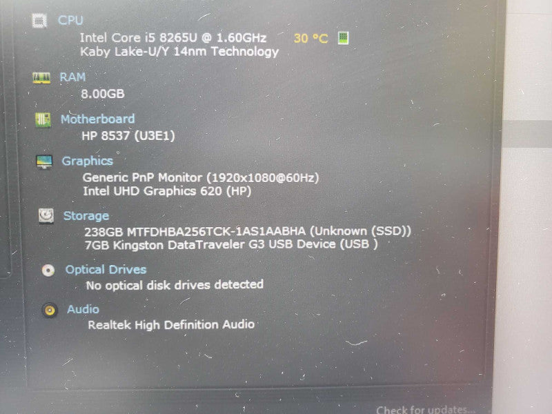 HP ProBook 440 G6 Laptop Intel i5-8265u 1.60GHz 8GB RAM 256GB SSD +