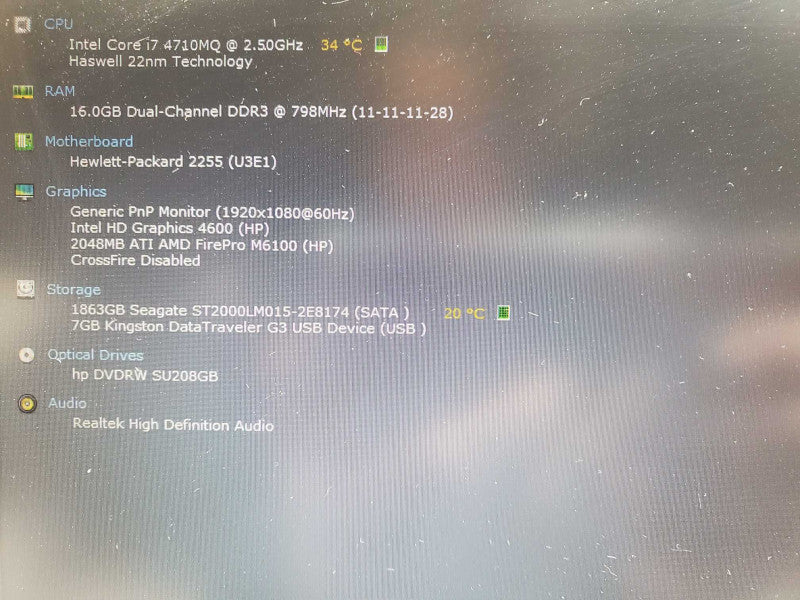 HP ZBook 17 G2 i7-4710MQ 2.5GHz 16GB 2TB +