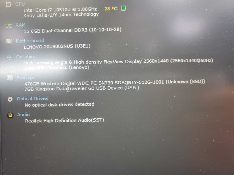 Lenovo ThinkPad X1 Carbon 8th Gen i7-10610U 16GB DDR4 500GB SSD +