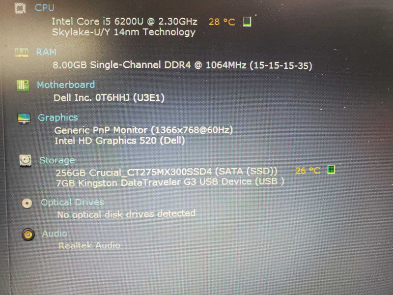 DELL latitude E7470 with i5-6200U CPU 8GB RAM 256GB SSD +