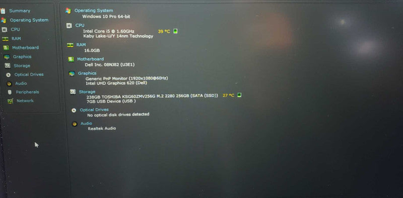 DELL LATITUDE 5490 Intel Core i5-8250U 1.60GHz 256GB SSD 8GB -