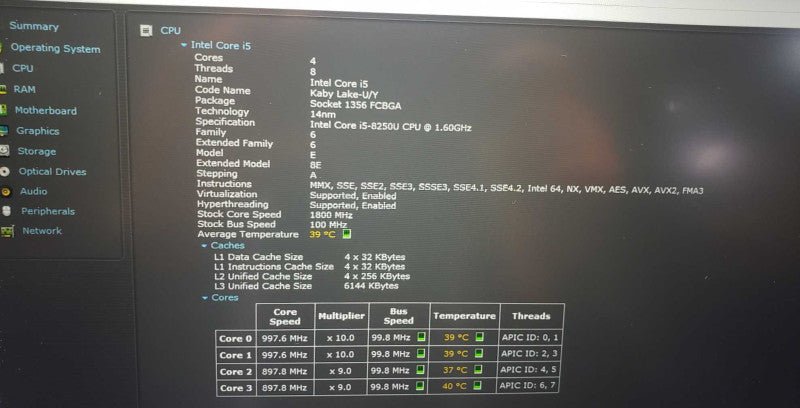 DELL LATITUDE 5490 Intel Core i5-8250U 1.60GHz 256GB SSD 8GB -