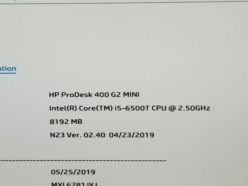 HP Prodesk 400 G2 mini Core i5-6500T 2.5GHz, 8GB, NO HDD ~