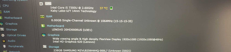 Lenovo ThinkPad T470 Laptop Intel i5-7300u 8 GB RAM 256 SSD )