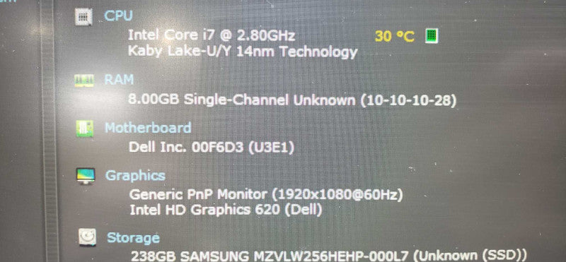 Dell Latitude 7480 14\\" FHD i7-7600U 8GB Ram 256 GB SSD )