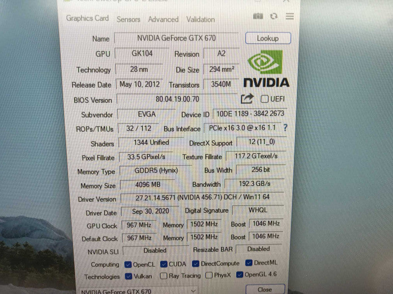 EVGA GEFORCE GTX 670 4G-P4-2673-KR GRAPHICS CARD +