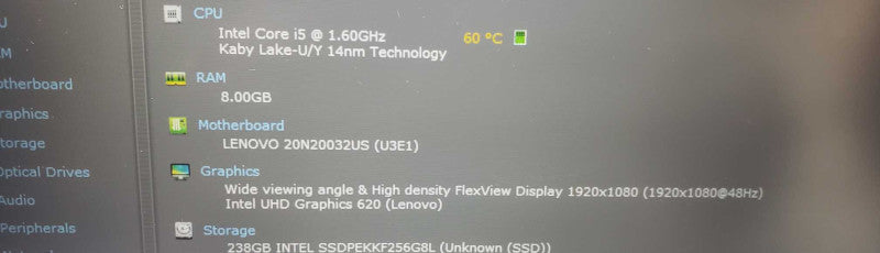 Lenovo Thinkpad T490 Laptop i5-8265U CPU 256GB SSD 8GB RAM  )
