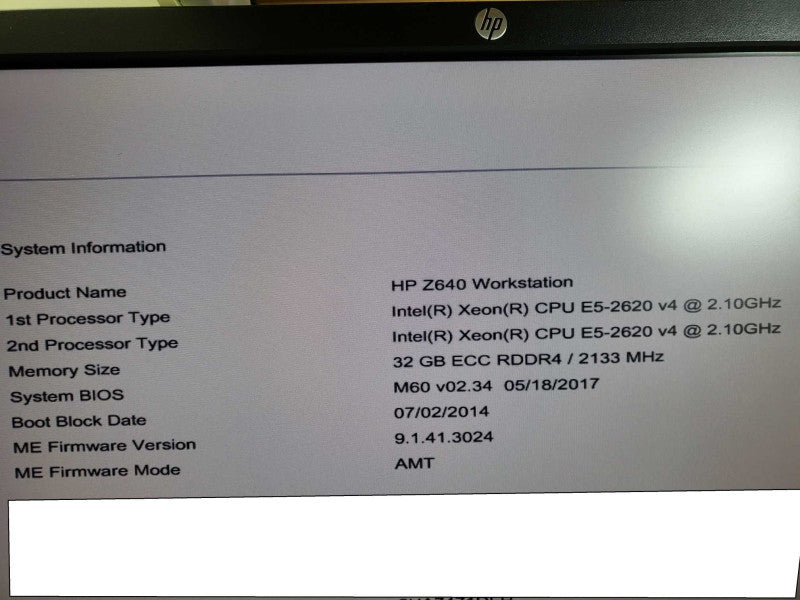 HP Z640 Workstation PC, 2x Xeon E5-2620 v4 2.1GHz 32GB DDR4 P4000 GPU +