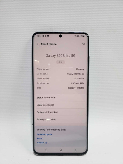 Samsung Galaxy S20 Ultra 5G 128GB Blue Unlocked A Grade )