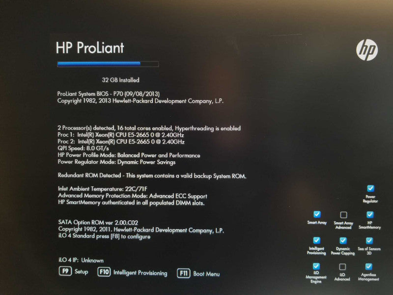 HP Proliant DL380p Gen8, 2x Xeon E5-2665 2.4GHz 8C, 32GB, P420i, 2.5\\" 2x PSU _