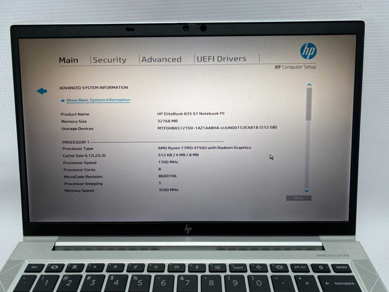13\\" HP EliteBook 835 G7 with AMD Ryzen 7 PRO 4670U CPU 32GB RAM & 512GB NVMe   -
