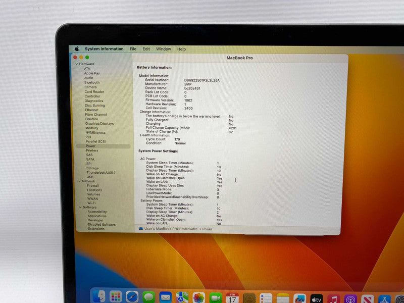 MacBook Pro 13-inch Touchbar 2019 with Intel i5 CPU 8GB RAM & 250GB Storage  -